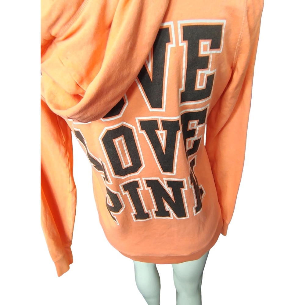 PINK Victoria's Secret Orange Zip-Up Hoodie Size XS - Picture 4 of 5